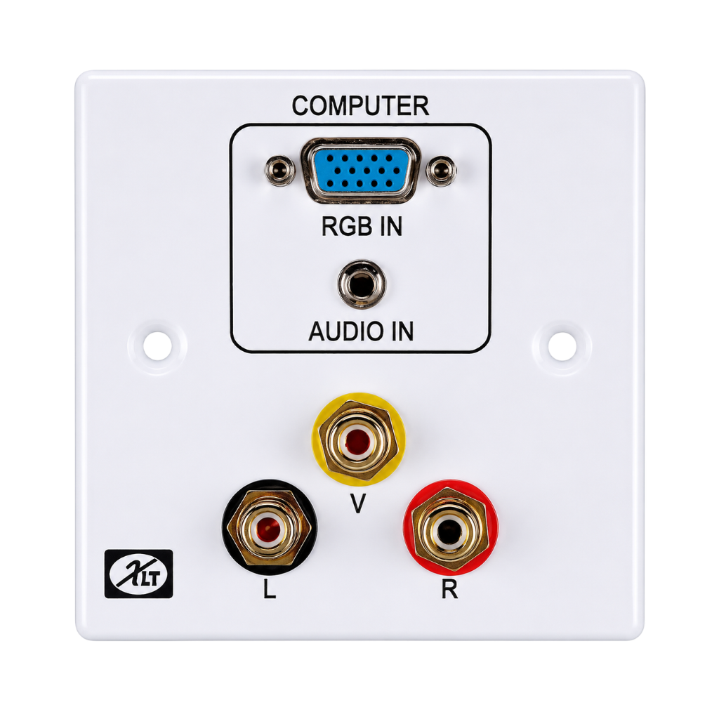 RP-9090 VGA Audio RCA Receptacle Plate